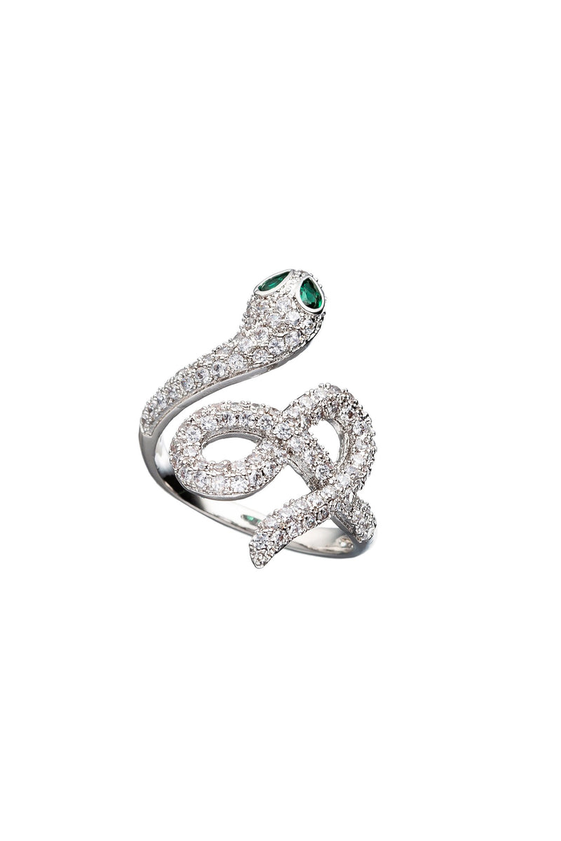 Zayden Snake CZ Ring - Silver