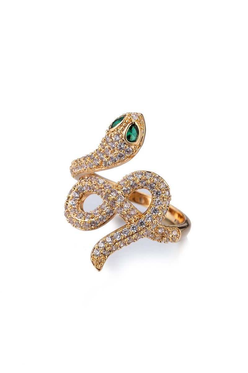 Zayden Snake CZ Ring - Gold