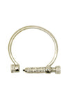 silver tone cuff screw bracelet
