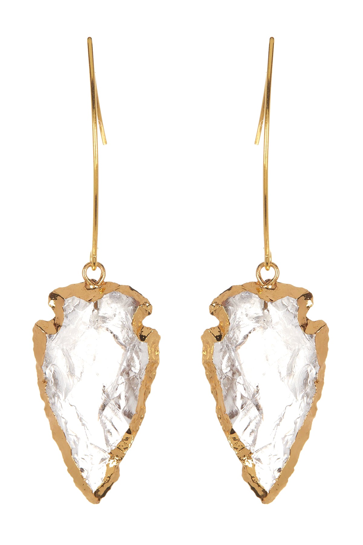 Arrowhead Earrings - Clear Agate