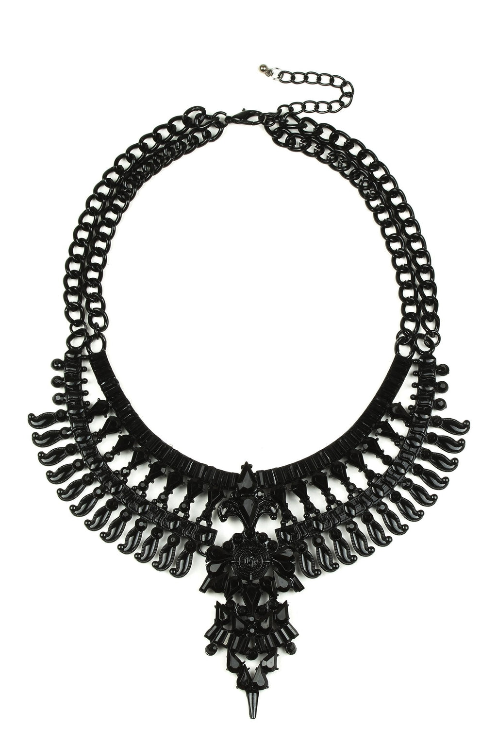 Black Jewelled Statement Necklace