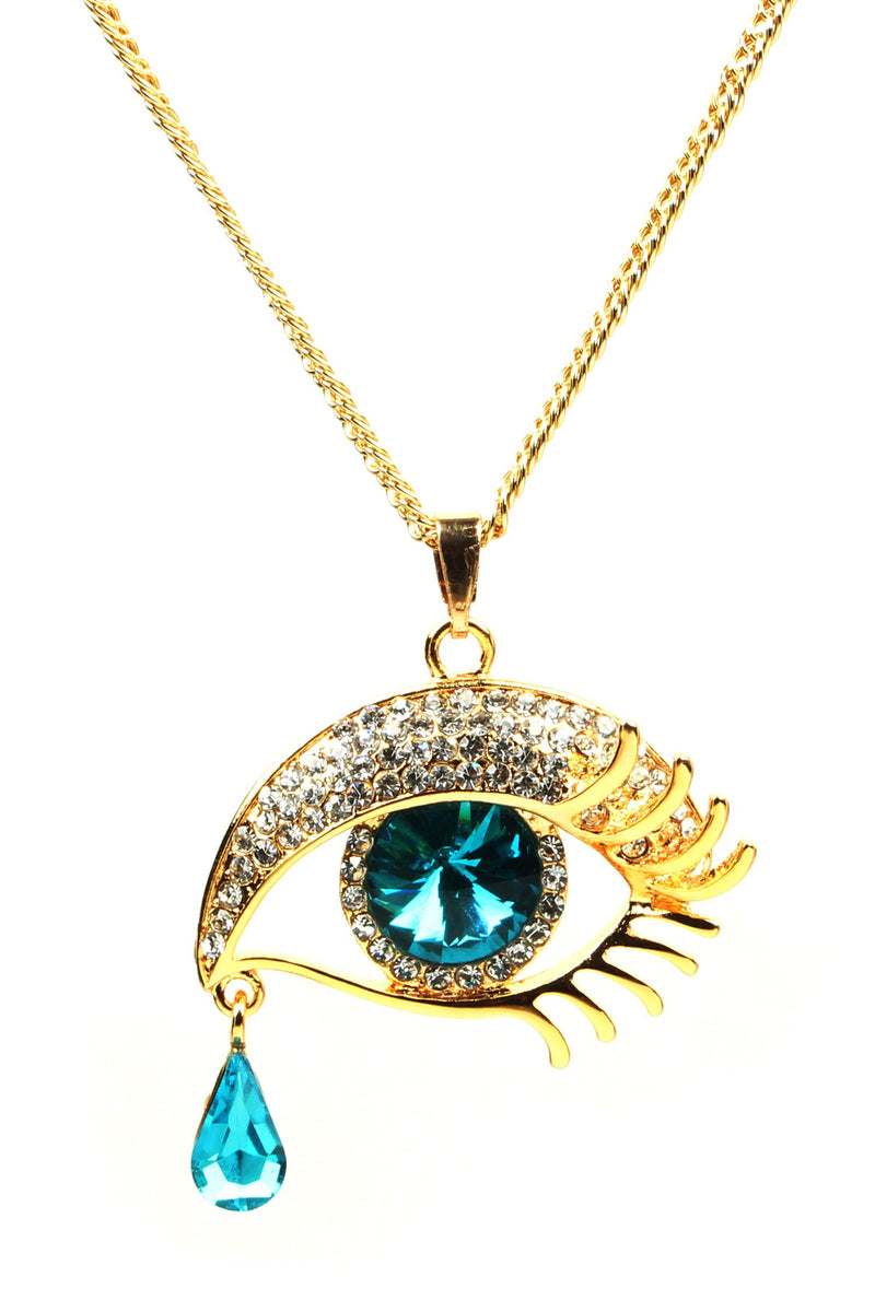 evil eye pendant necklace in gold tone