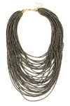 silver beaded layer necklace