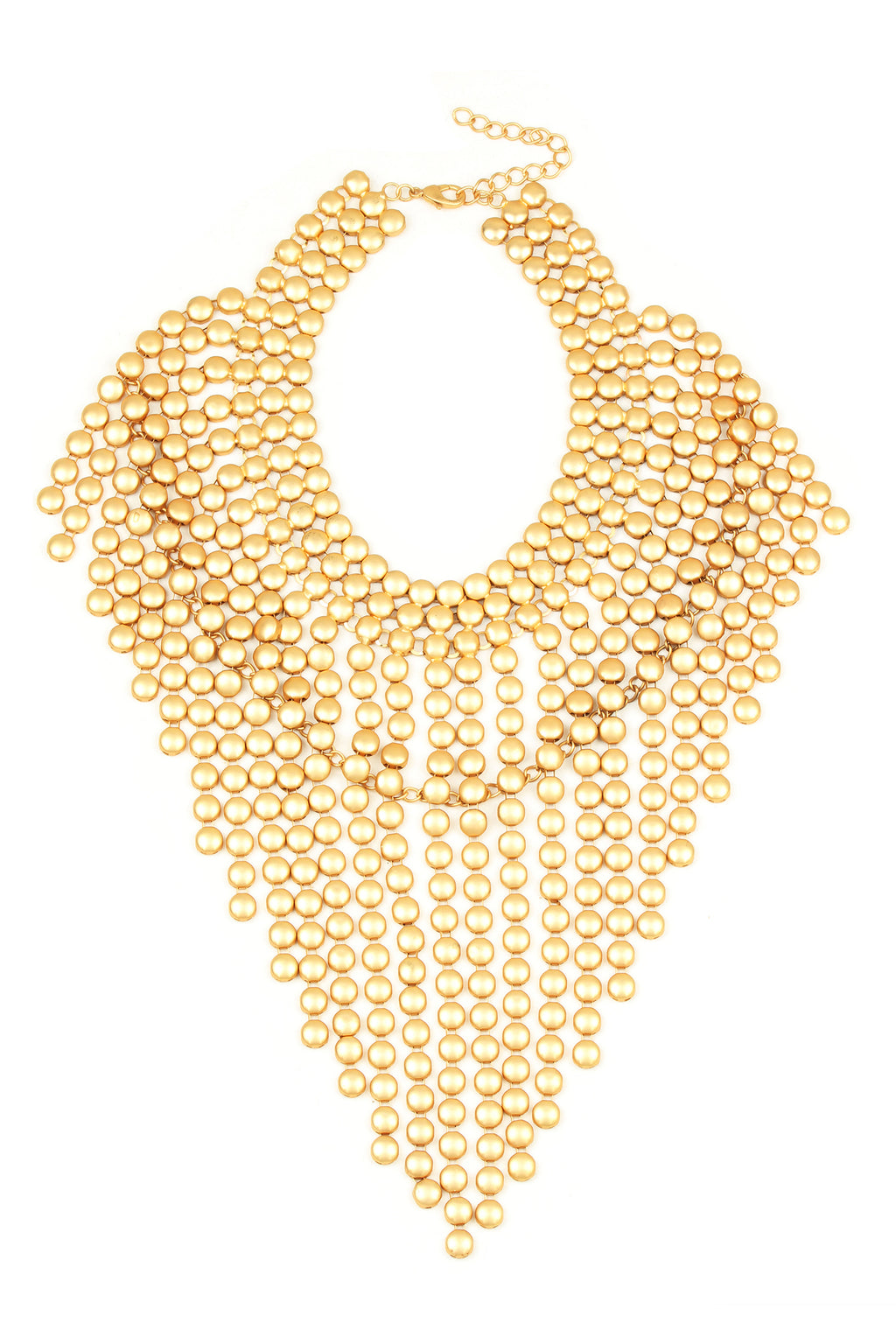 gold fringe large statement necklace