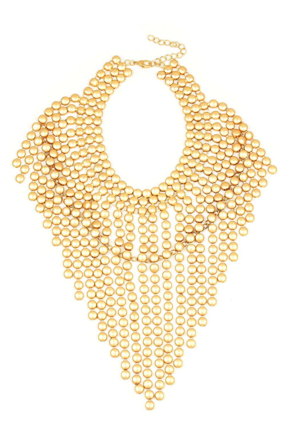 gold fringe large statement necklace