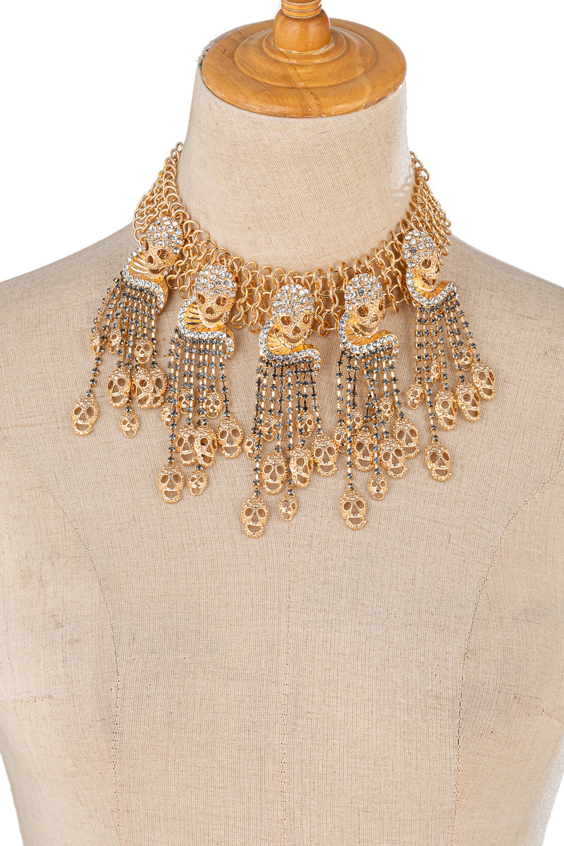 Golden Skull My Neck Necklace