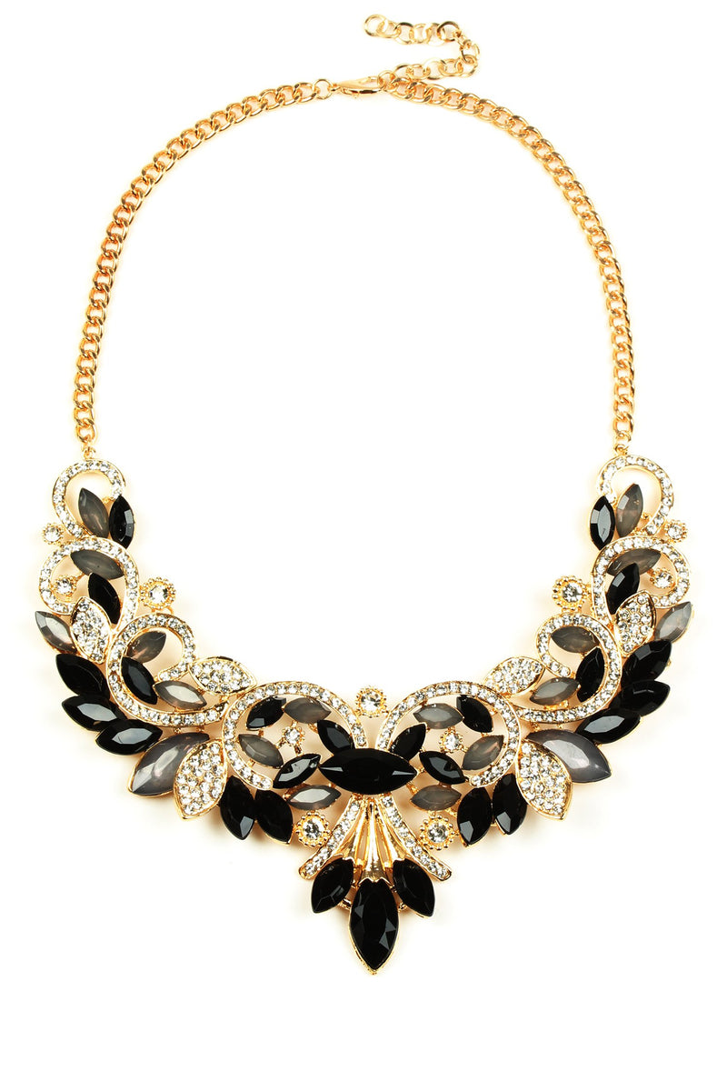 Dark purple wing shape bib necklace