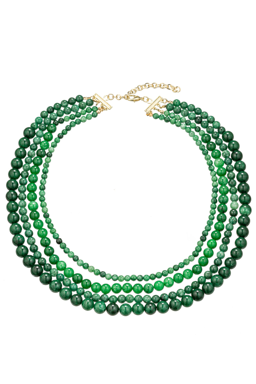 Green Agate Multi Strand Beaded Necklace: Nature's Beauty Adorns Your Neck.