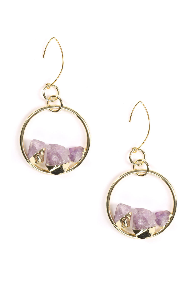 Zola Amethyst Hoop Earrings