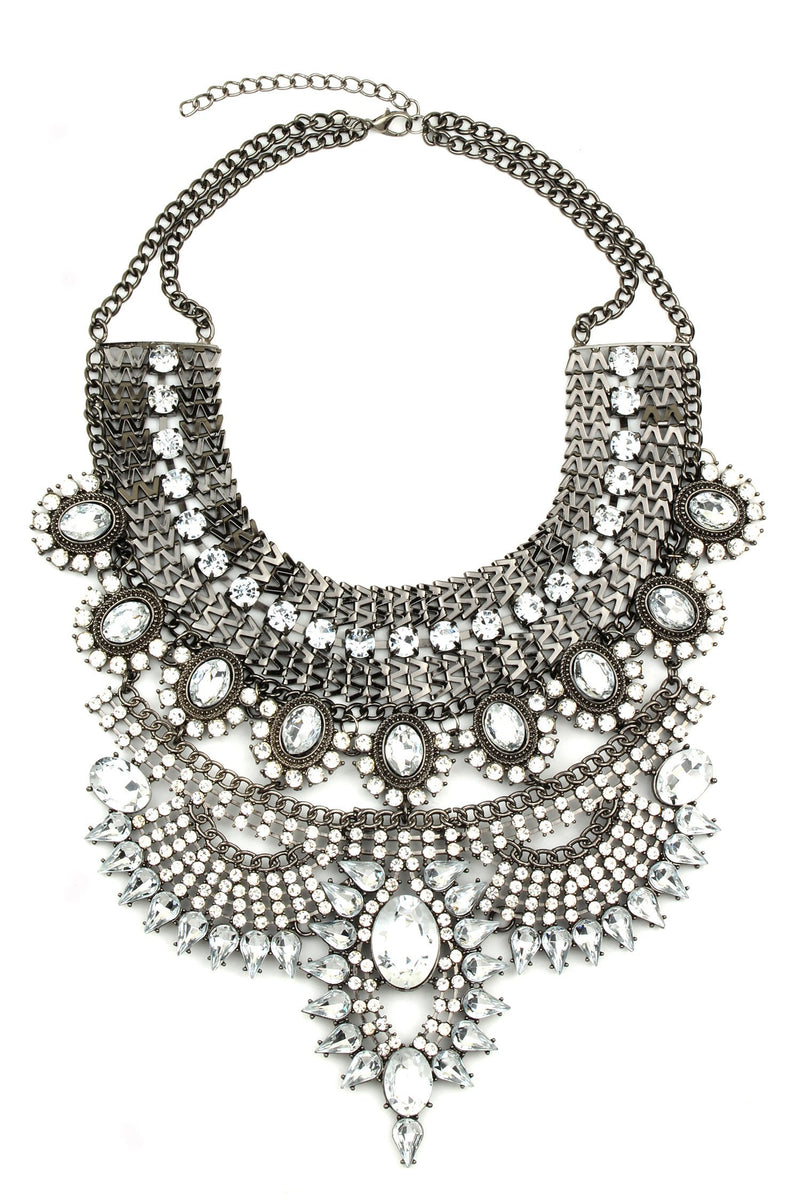 Black Jewelled Statement Necklace