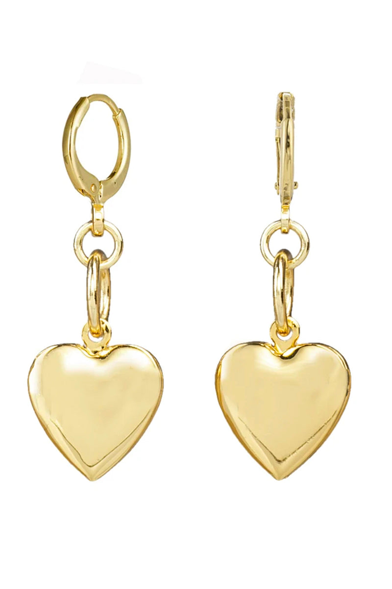 Heart Locket Huggie Earrings