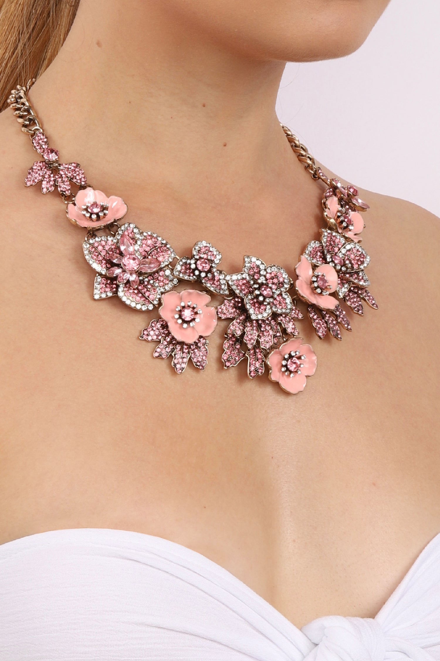 Pink Floral Statement Necklace by Eye Candy LA – Eye Candy Los Angeles