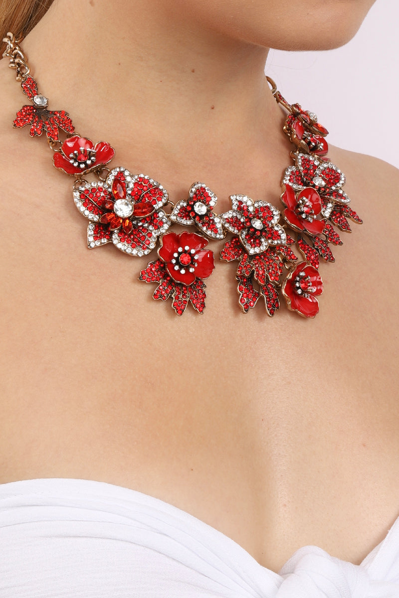 Amata Statement Necklace - Red