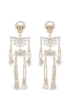 Skull statement earrings studded with CZ crystals.