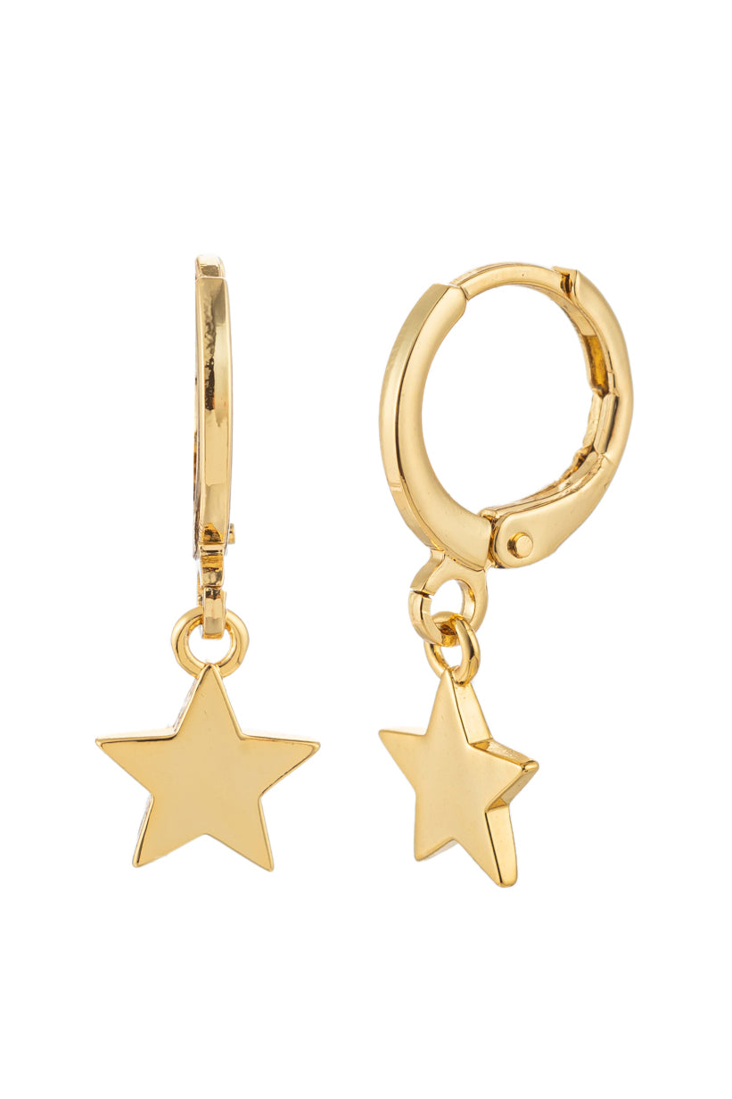 Star huggie earrings.