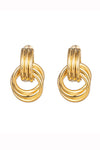 24k gold plated inter-looped earrings.