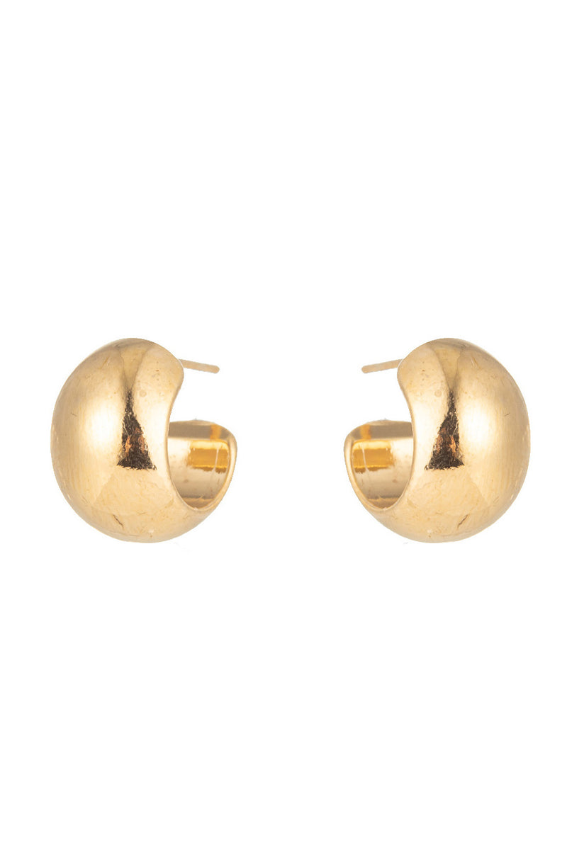 Gold tone brass half cuff earrings.