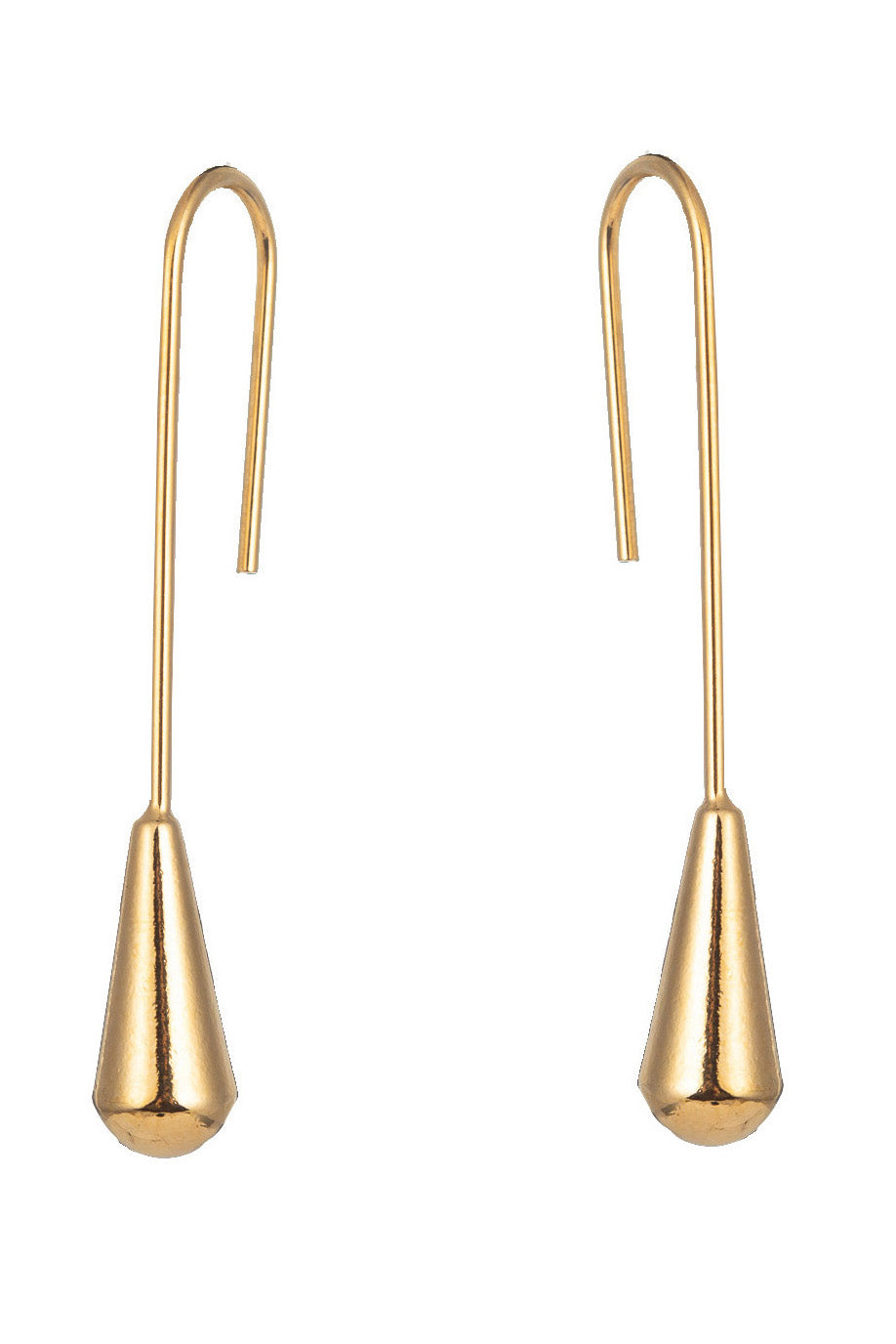 Gold tone brass drop earrings. 