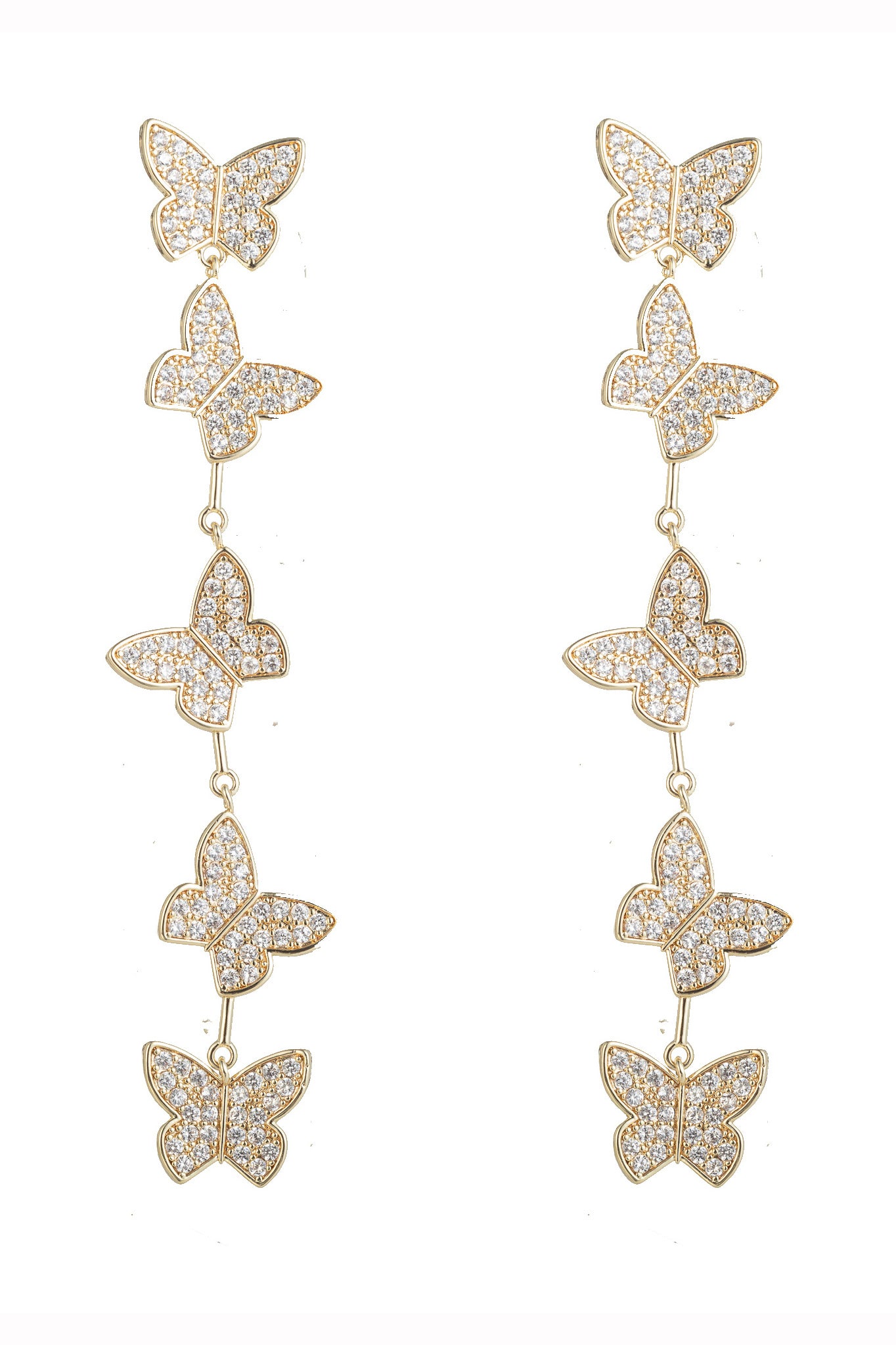 Gold 1.5 Butterfly Drop Earrings