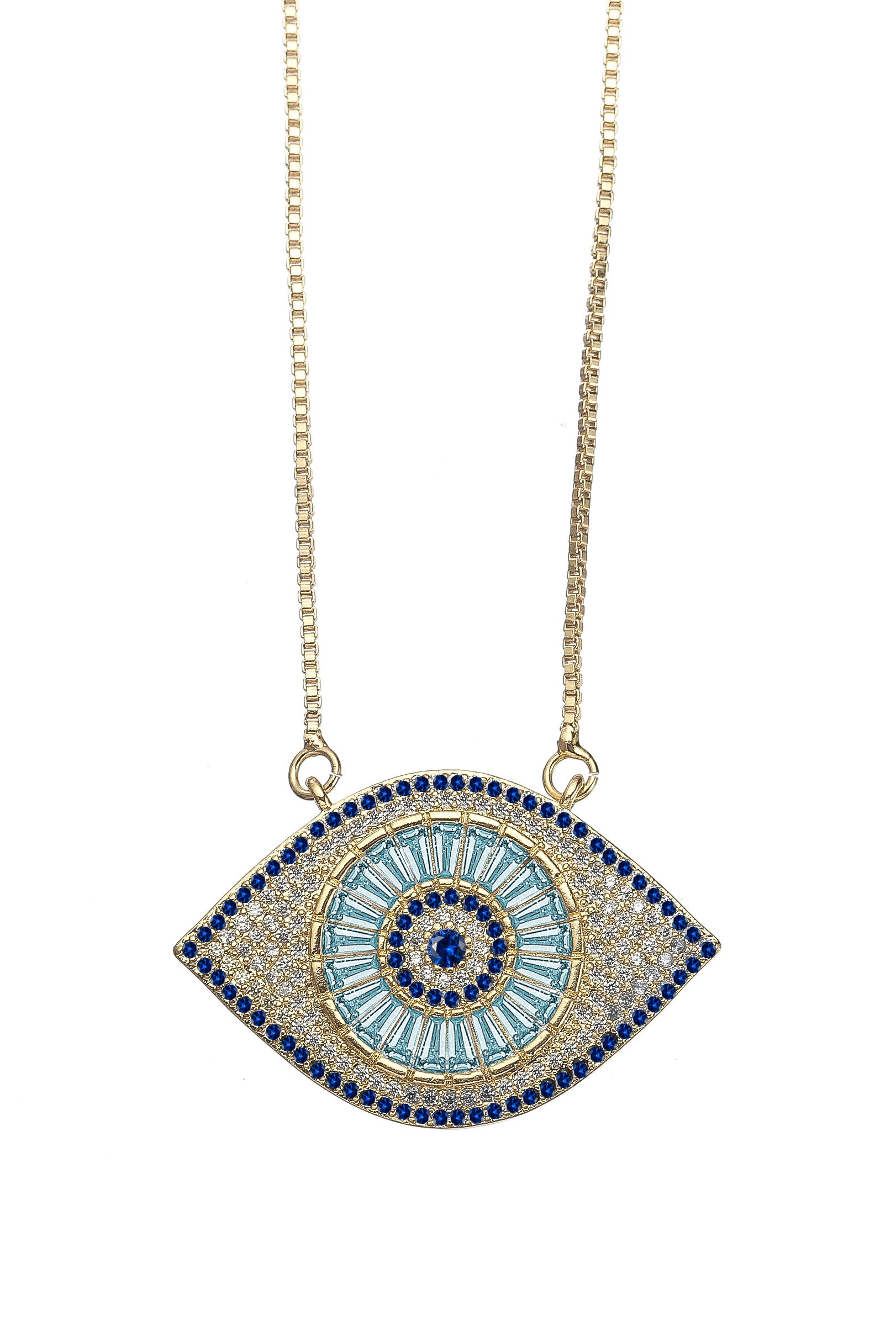 Buy the Silver Evil Eye Pendant with Chain - Silberry