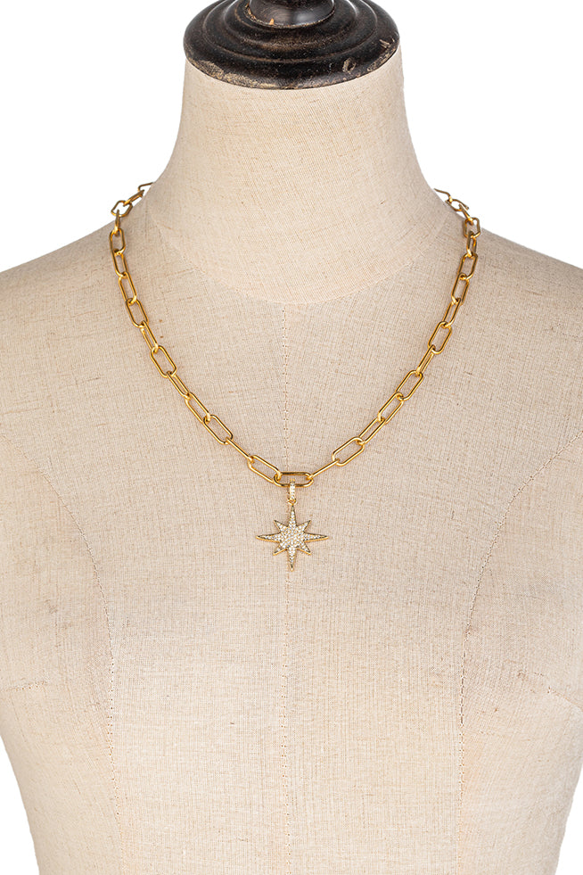 North Star Paperclip Necklace