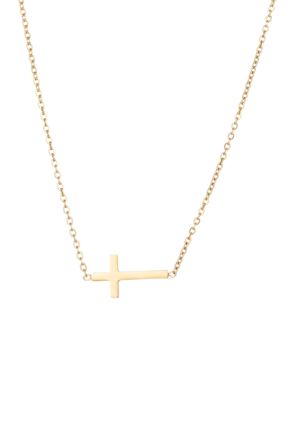 Dainty cross pendant necklace.