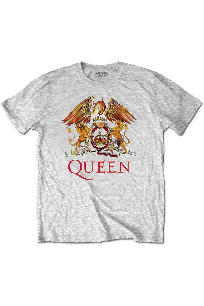 Queen classic crest grey t-shirt.
