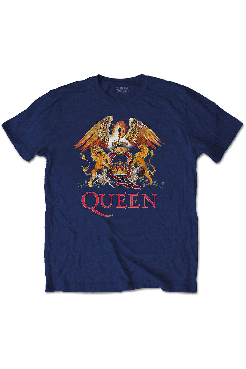 Queen classic crest navy kid's t-shirt.