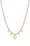 Rose Quartz Locket Beaded Necklace