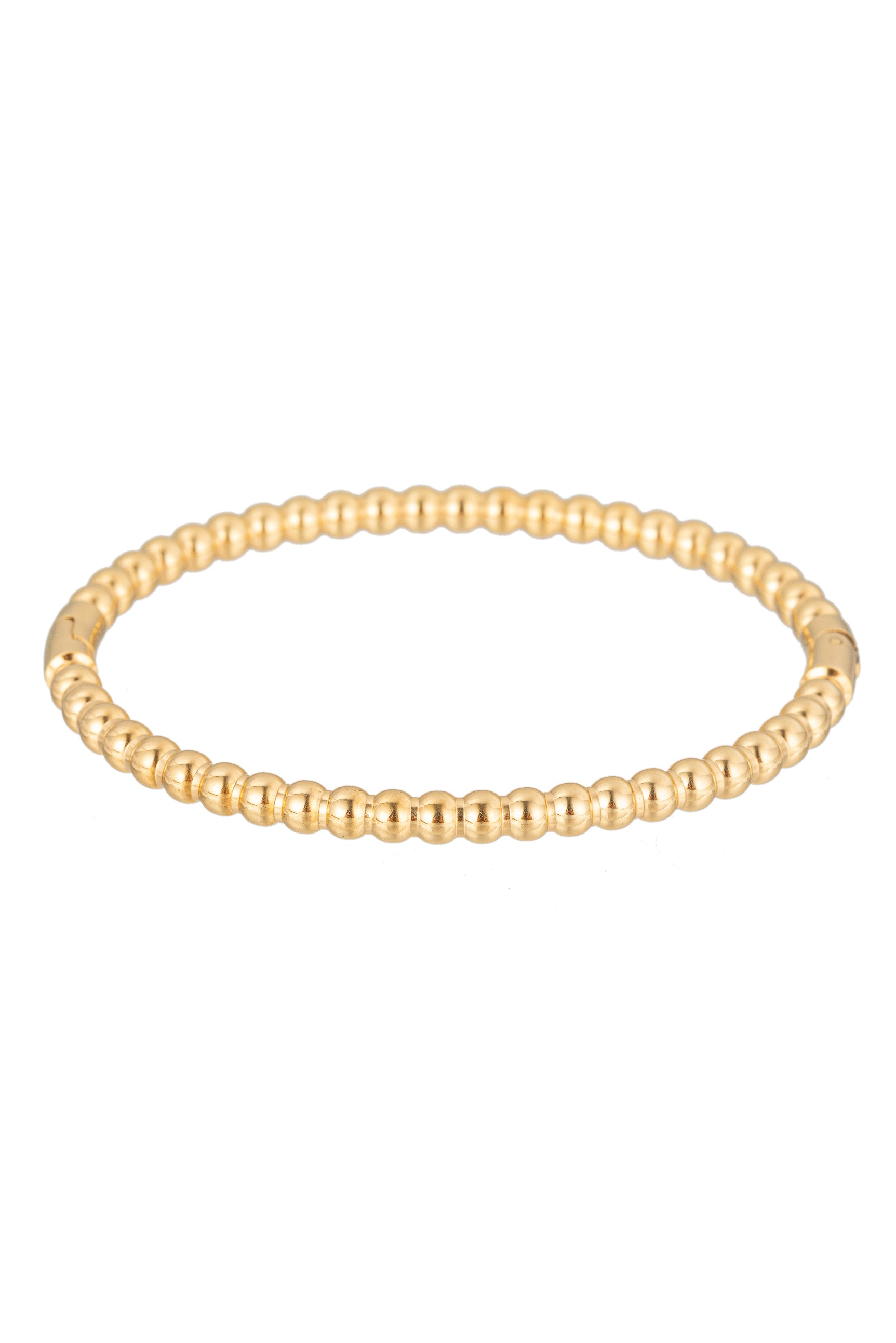 Gold tone titanium beaded bracelet.