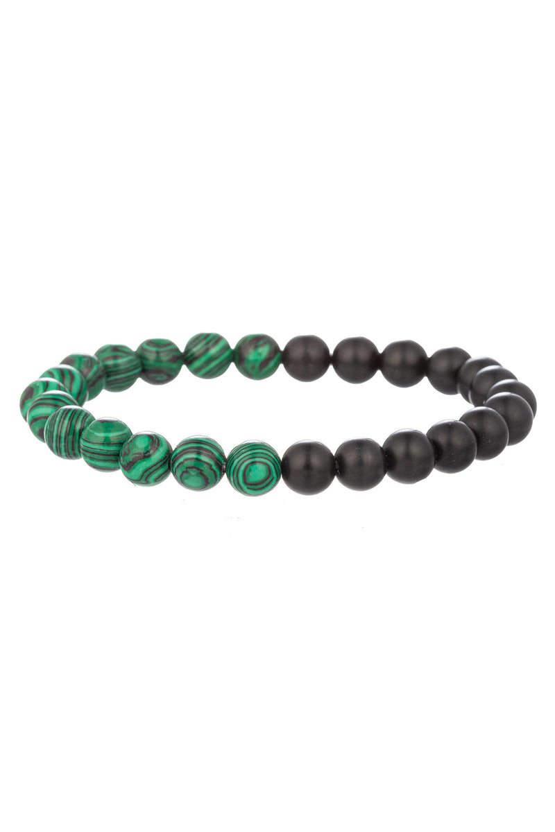 2 Tone Black and Green Bead Bracelet