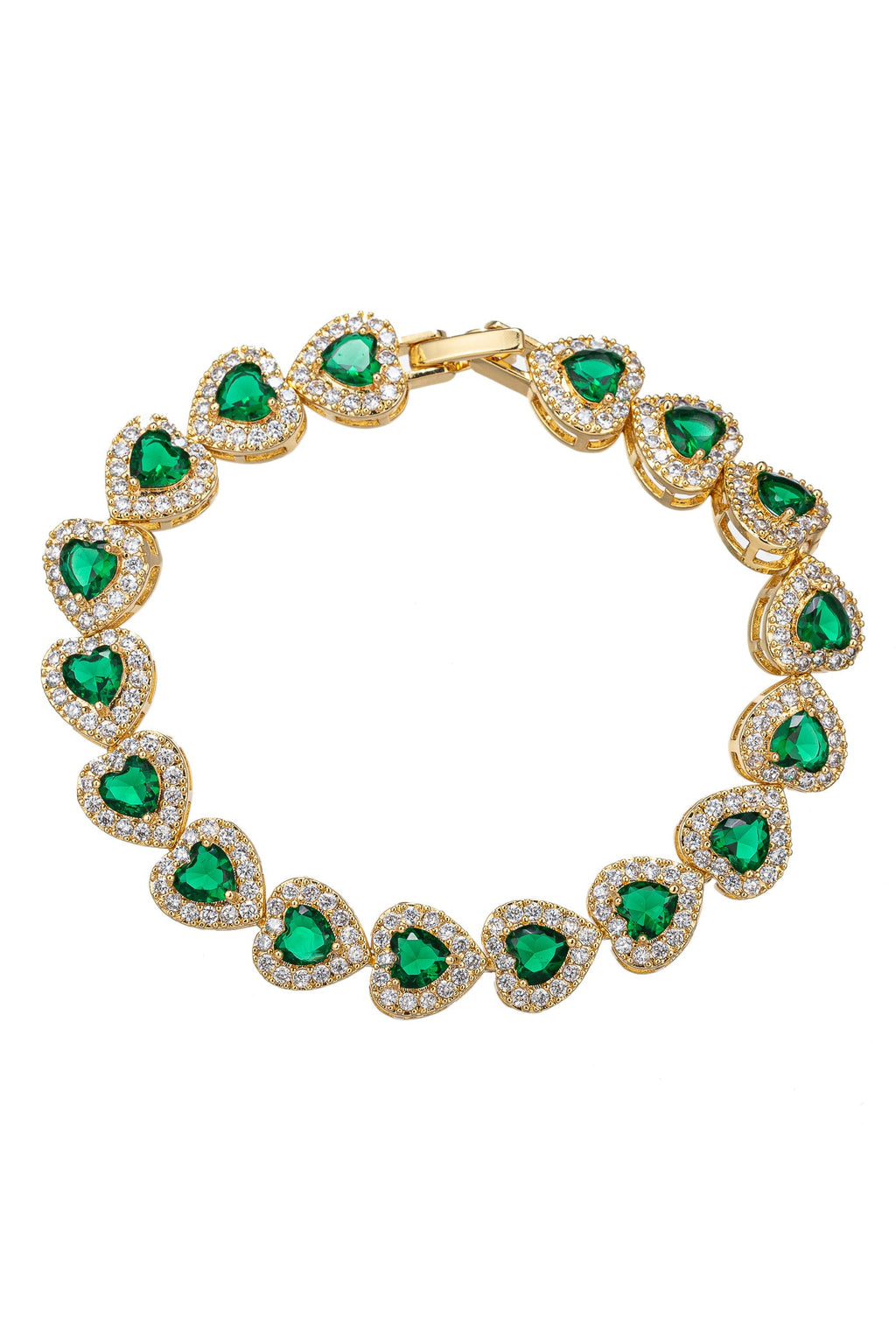 Green Maja Cubic Zirconia Bracelet: A Touch of Nature's Beauty.