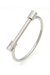 Silver titanium screw cuff bracelet.