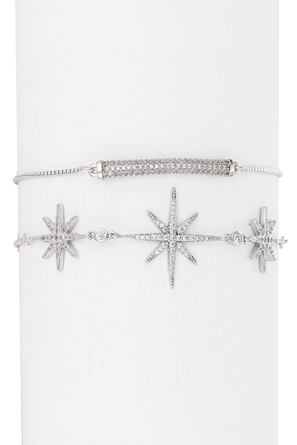 Set 2 of CZ Adjustable Crystal bracelets.