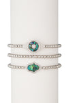 Laila Beaded Bracelet Set - Silver