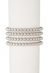 Silver 6mm Beaded Bracelet 4-Piece-Set - Sophia