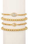 Women's Evil Eye Hamsa Gold Bracelets (4 Piece Set) - Heena