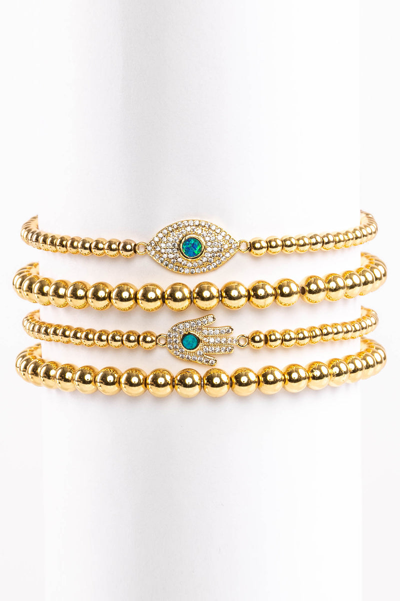 Nura Beaded Evil Eye 4 Piece Bracelet Set