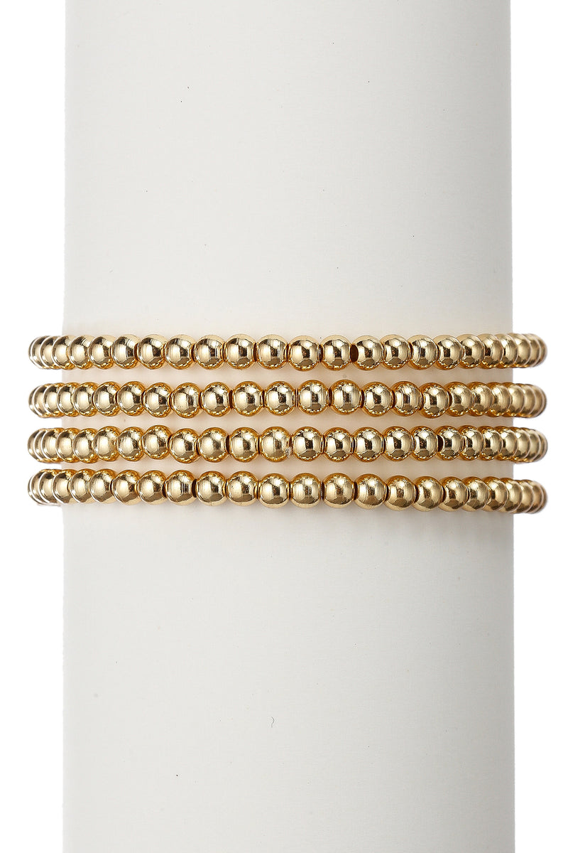 Noah Beaded Bracelet Set - Gold