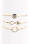 CZ Evil Eye Bracelet 3-Piece-Set - Venezio