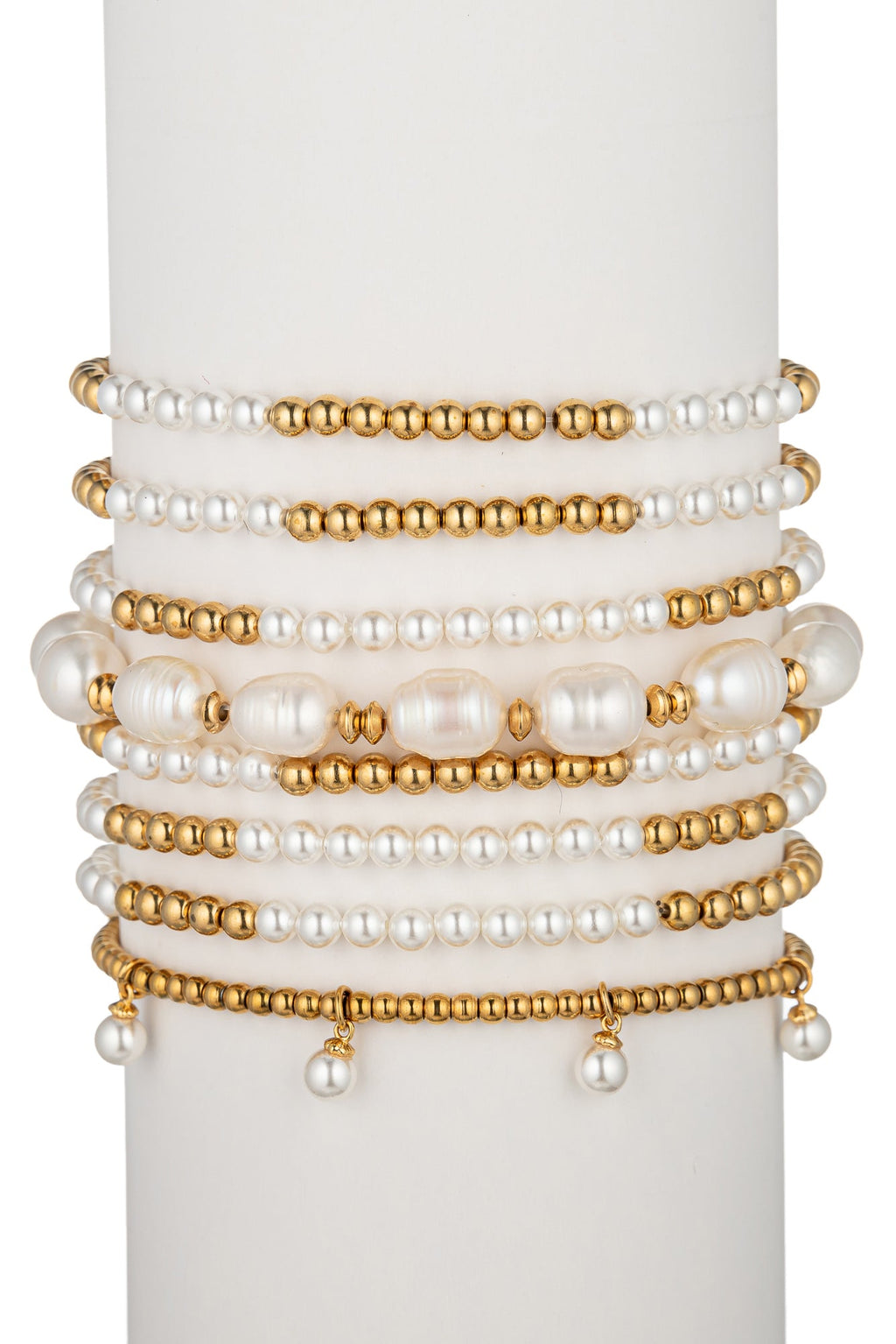 Katrina 8 Piece Beaded Ball Bracelet Set: Elevate Your Style with Effortless Elegance.