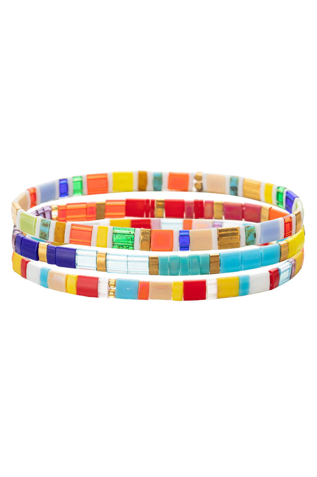 Mutlicolor Enamel Stretch Band Bracelet