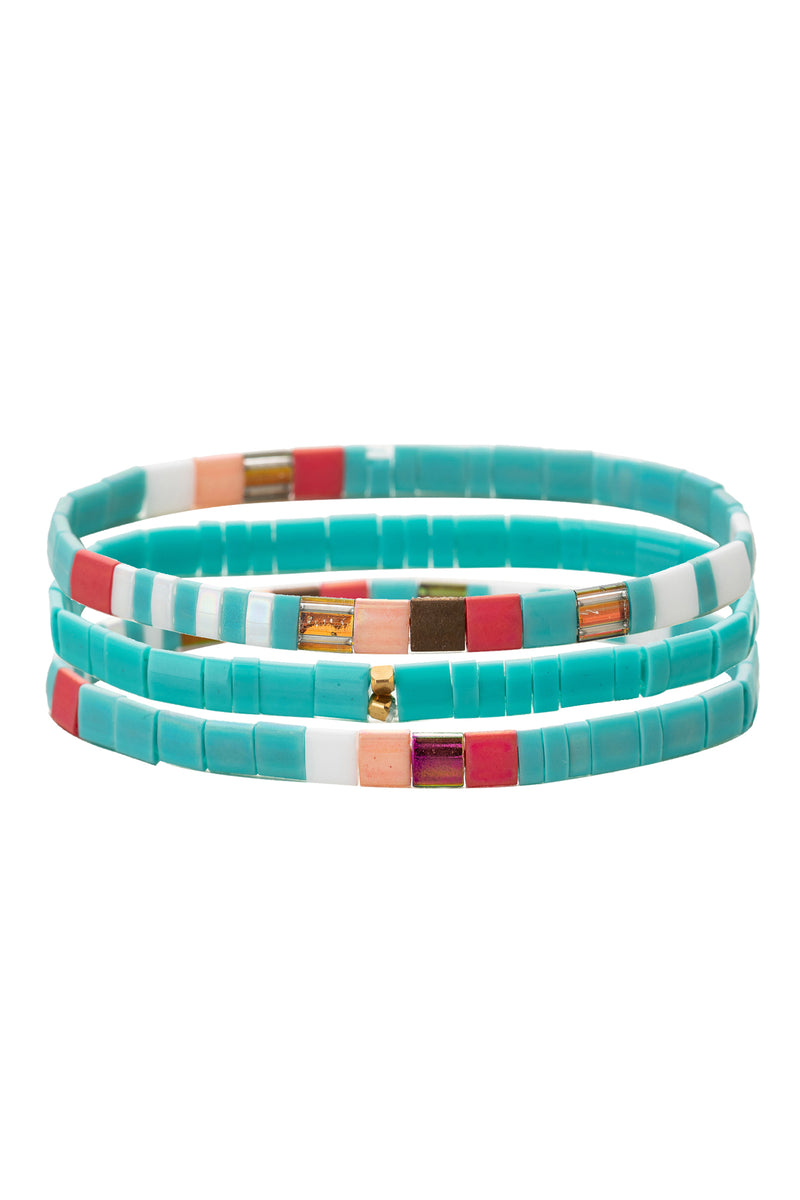 Mutlicolor Enamel Stretch Band Bracelet