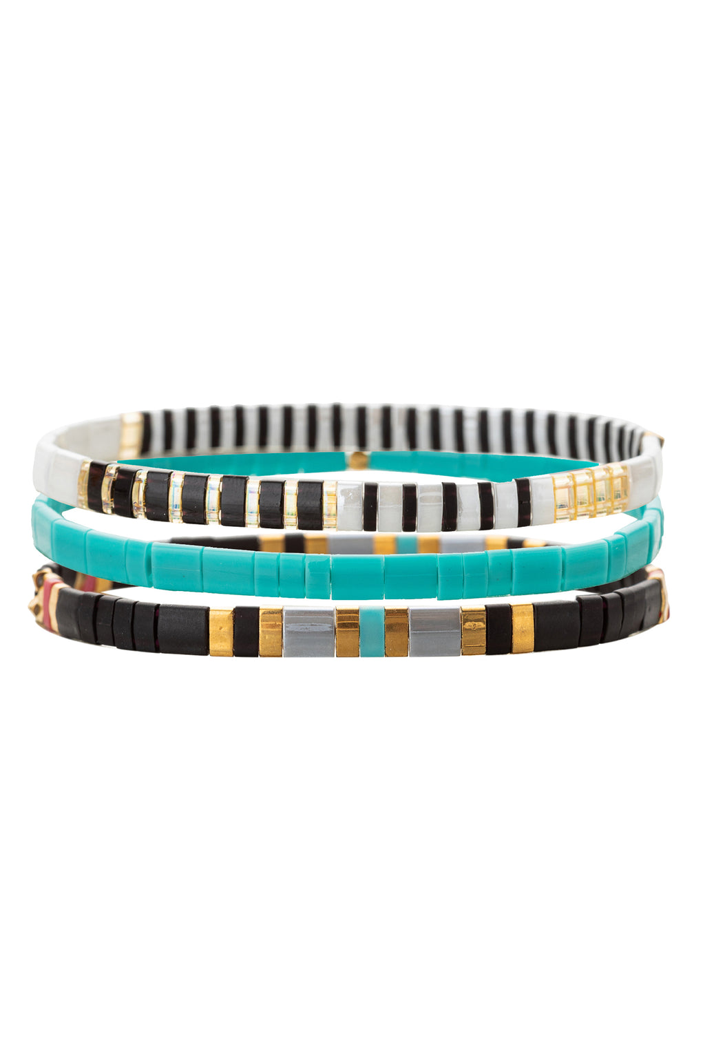 Mutlicolor Enamel Stretch Band Bracelet