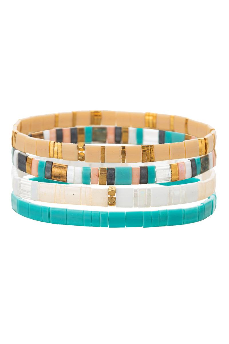 Mutlicolor Enamel Stretch Band Bracelet