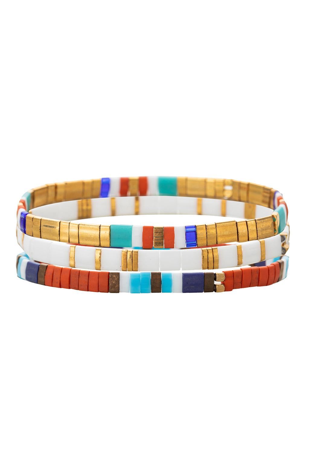 Mutlicolor Enamel Stretch Band Bracelet