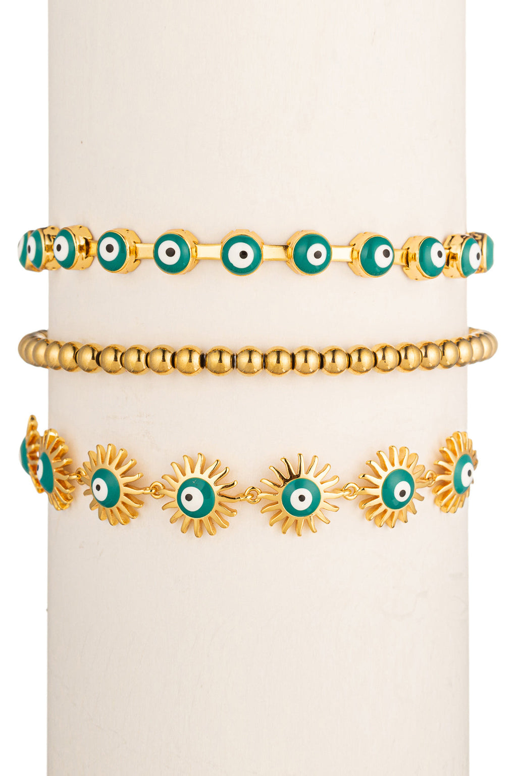 Sophia Evil Eye Double Strand Bracelet Set