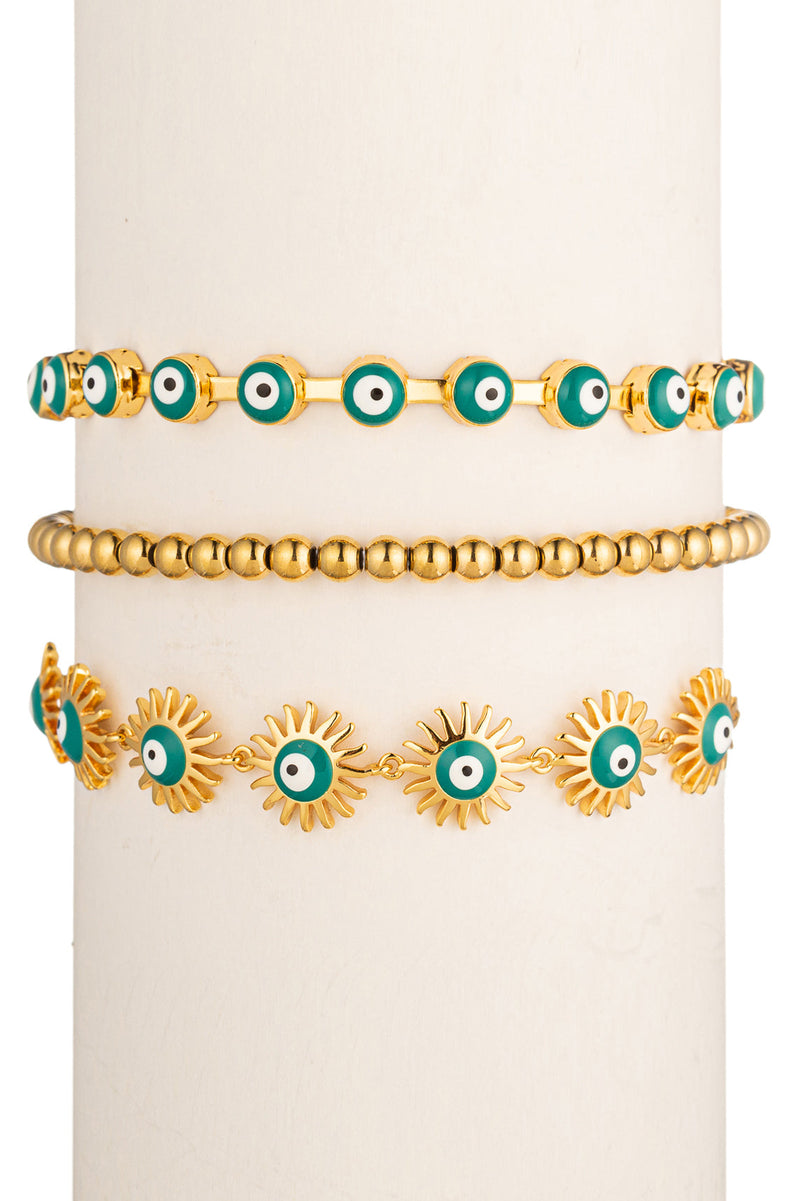 Sophia Evil Eye Double Strand Bracelet Set