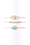 Gold CZ Evil Eye Bracelet 3-Piece-Set - Soledad