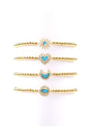 Gold Opal Charm 4mm Beaded Bracelet 4-Piece-Set - Signy